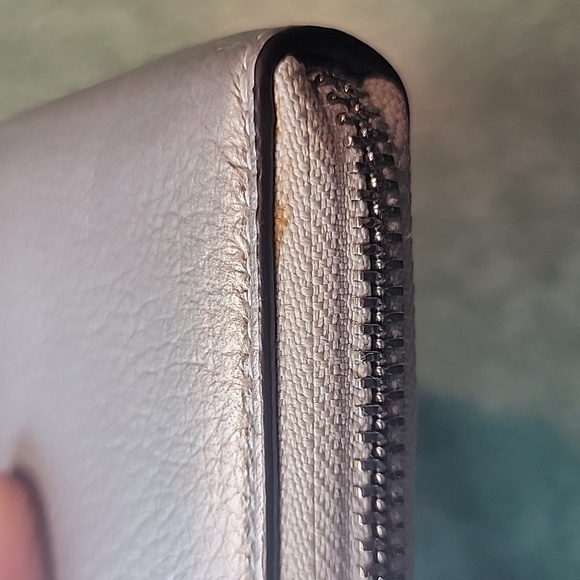 Coach Women's Zip Around accordion Wallet in Pebbled Leather Metallic silver - Picture 13 of 14